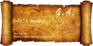 Gál Amand névjegykártya