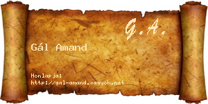 Gál Amand névjegykártya